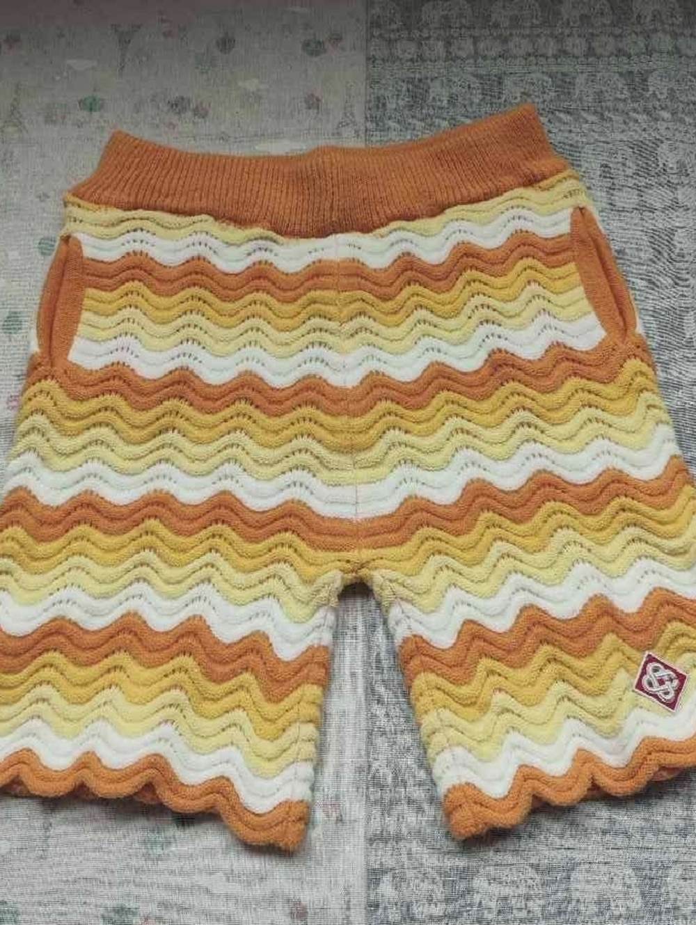 Casablanca Retro Wavy Knit Casual Shorts